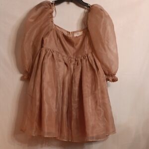 Mable Pink Baby Doll Dress Lined Size Medium